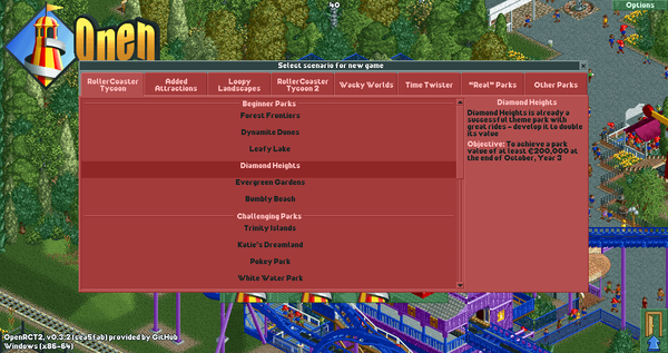 OpenRCT2, the open source game engine for RollerCoaster Tycoon 2